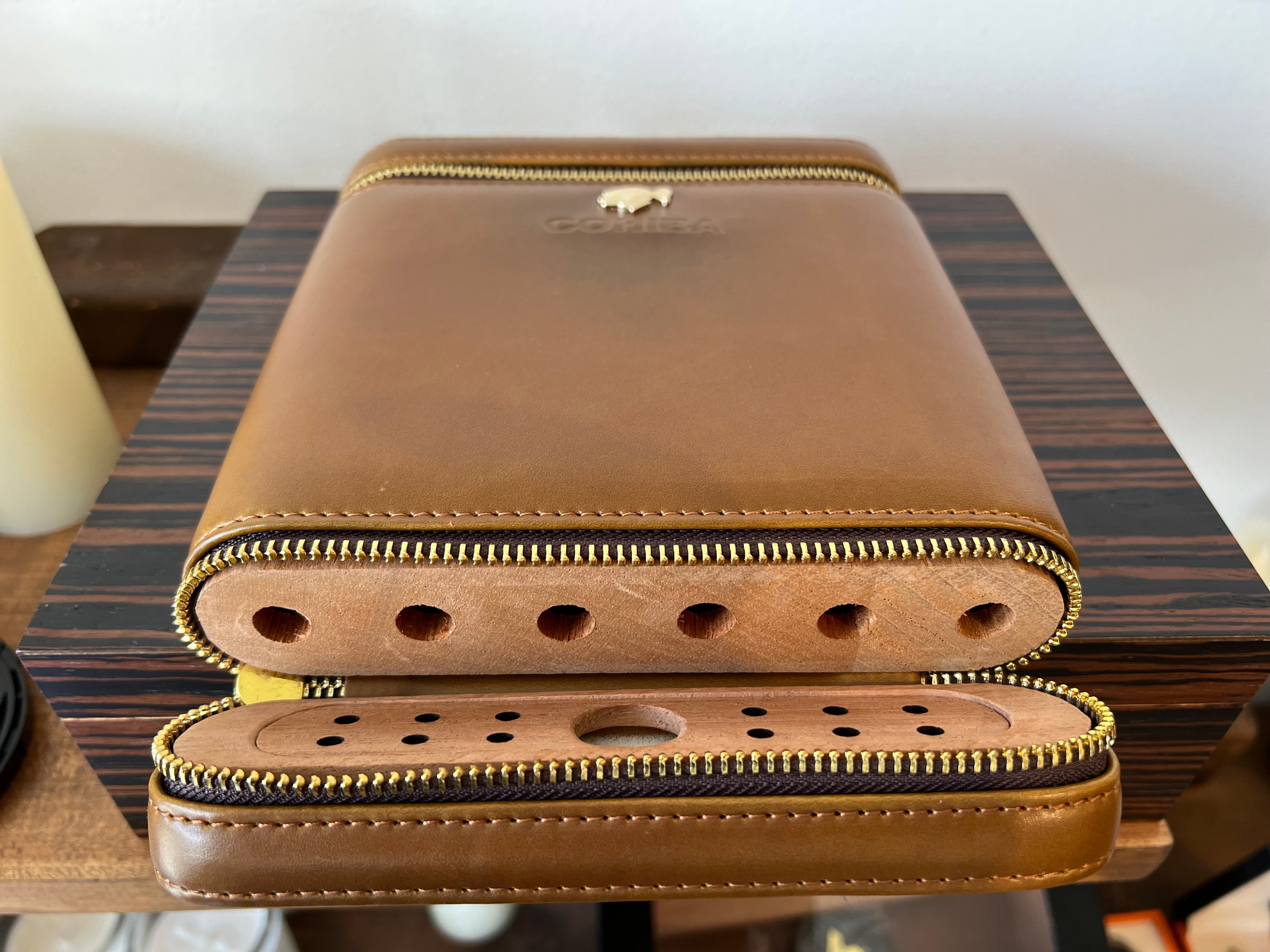 Cohiba Portable Leather Humidor (Tan)